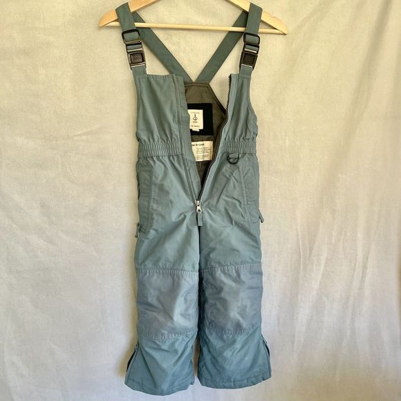Lands End The Squall Ski Bib Snow Pants Blue/Slate Blue Kids Size 4 - Picture 1 of 12